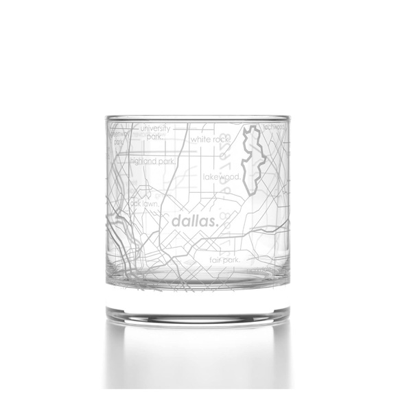 Well Told Dallas Map Rocks Glass - Picture 3 of 8